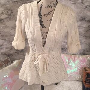 Derek heart tie waist Spring Sweater